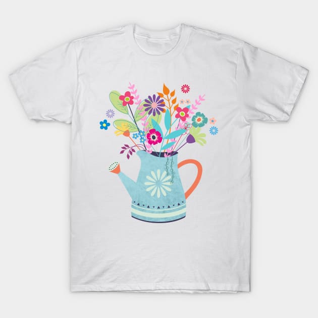 Flower watering can T-Shirt by mil_papeles